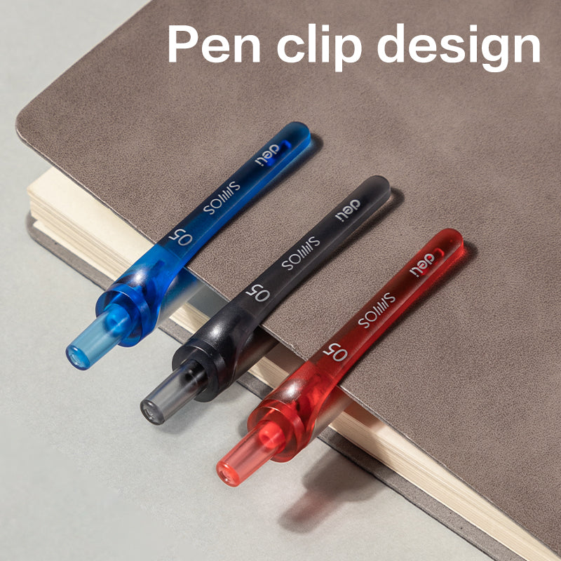 Deli SMOS  Gel pen-0.5mm-BK | Faux leather grip | Smudge free | 0.5mm tip precision