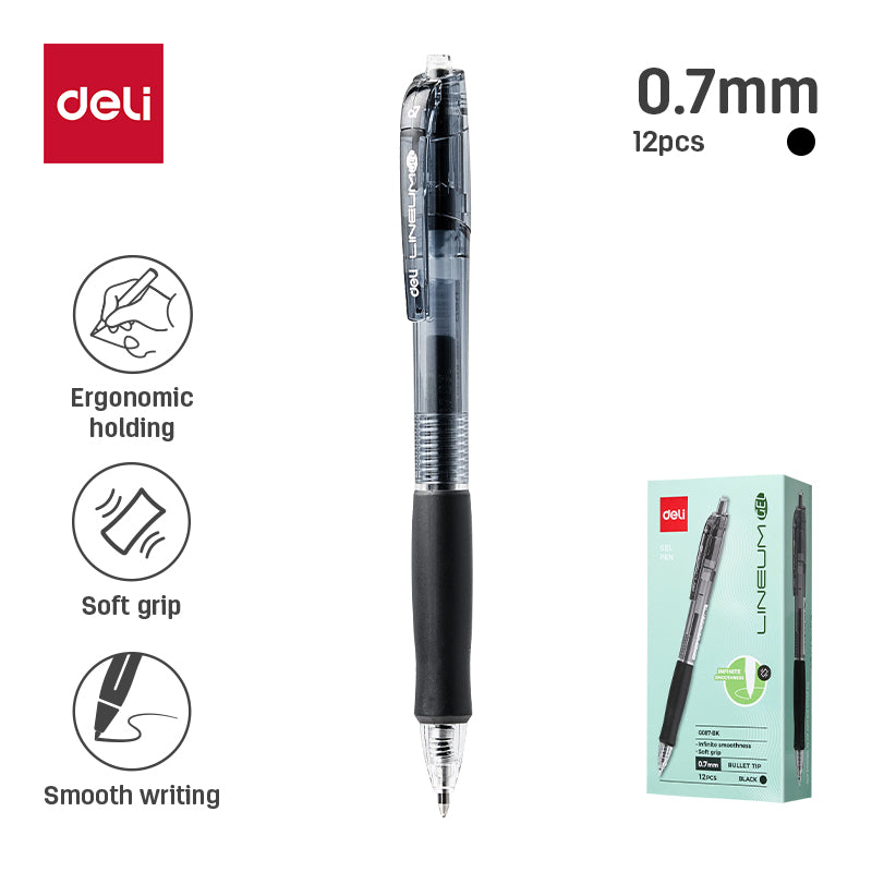 Lineum  Gel pen-0.5-BK | Ultra smooth | Ergonomic grip | Smudge-free writing