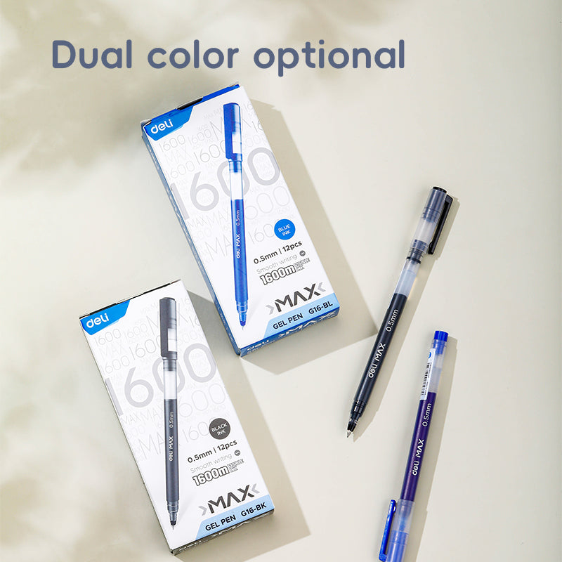 Max Gel Pen-0.5-BK | Precise | Smooth | 1600m of extended writing