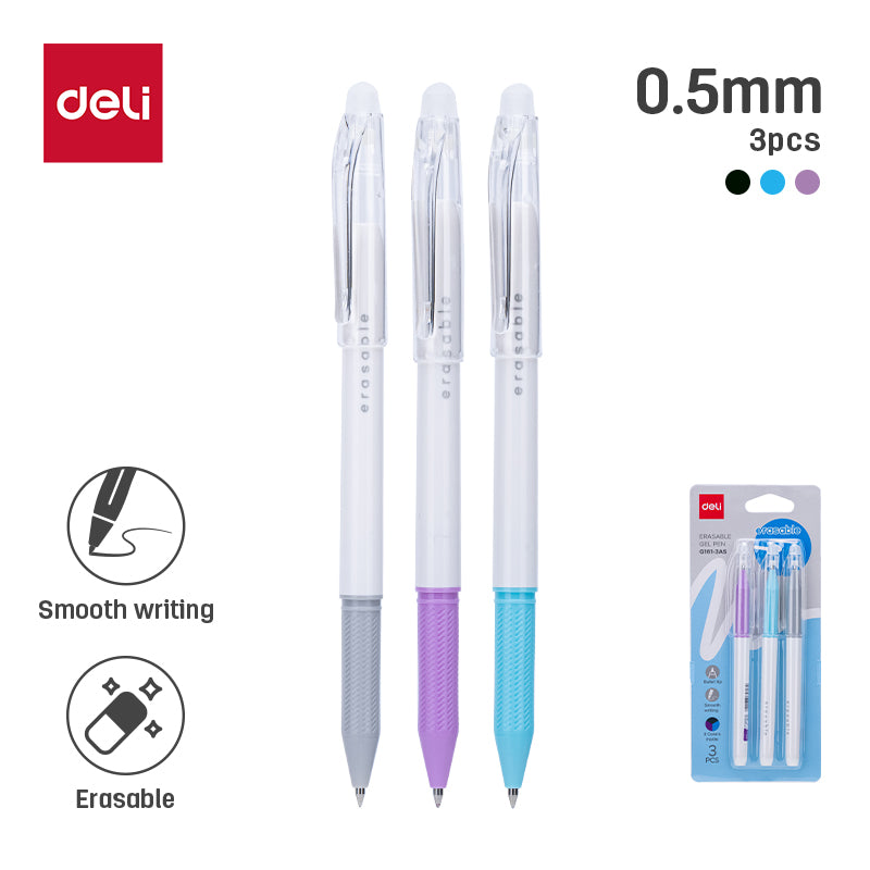 Deli ERASABLE gel pen -0.5mm | Erasable gel ink | Assorted colors | Smooth