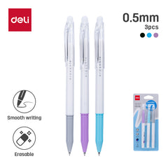 Deli ERASABLE gel pen -0.5mm | Erasable gel ink | Assorted colors | Smooth