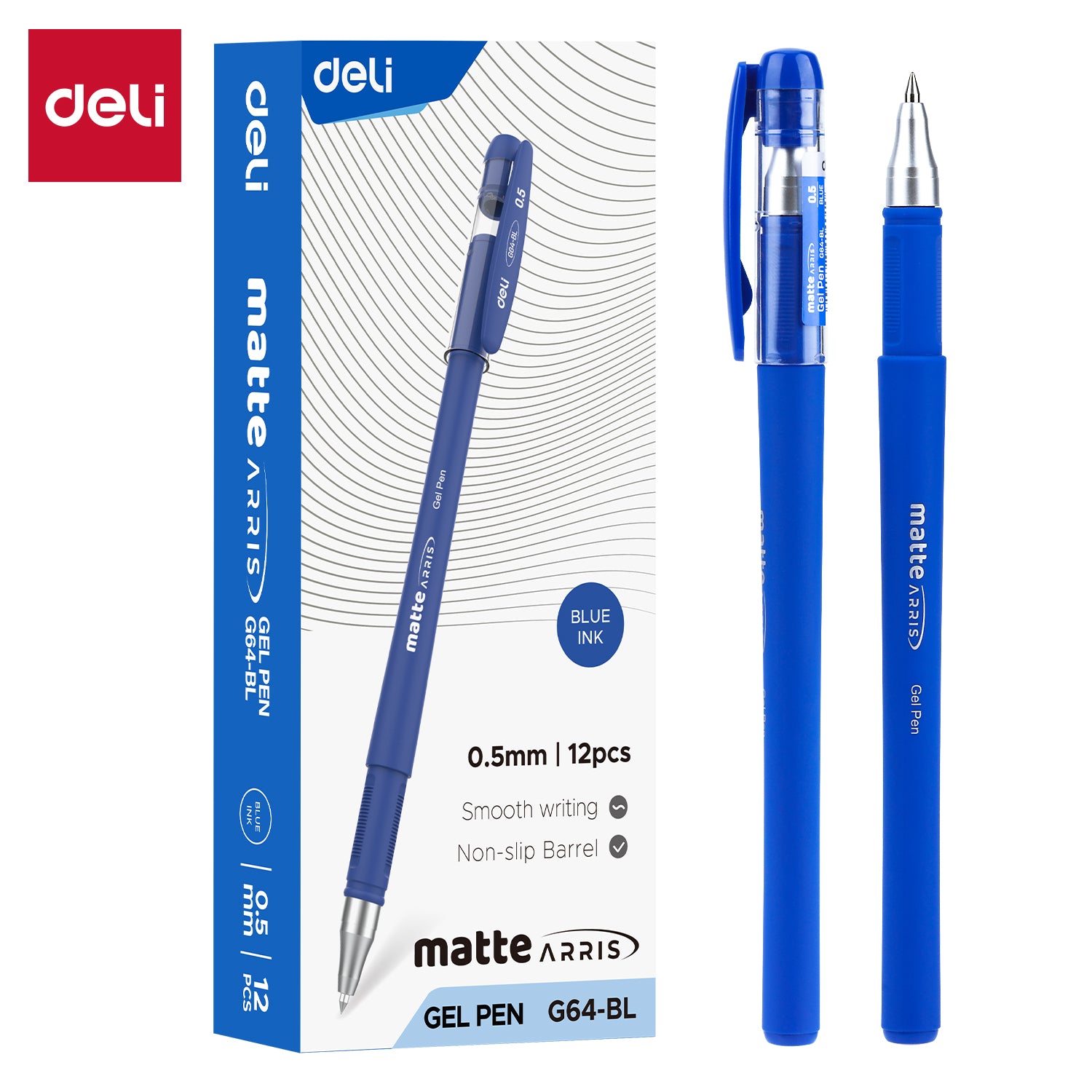 Deli Matte Arris Gel pen -0.5mm- BL | Bullet tip | Smooth & Effortless writing