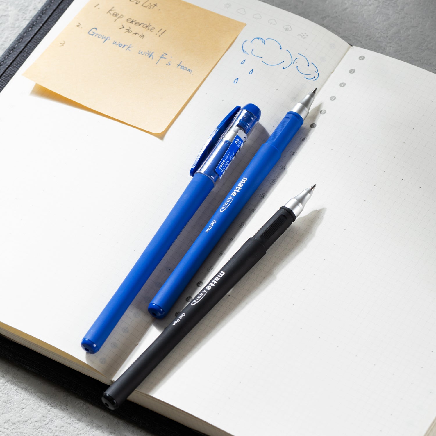 Deli Matte Arris Gel pen -0.5mm- BL | Bullet tip | Smooth & Effortless writing