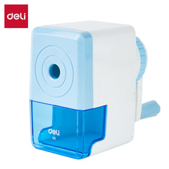 Deli Rotary pencil Sharpener -8mm-BL | Blue color | Anti lead breaking | Large shaving bucket