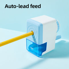Deli Rotary pencil Sharpener -8mm-BL | Blue color | Anti lead breaking | Large shaving bucket