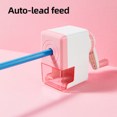 Deli Rotary pencil Sharpener -8mm-PK | Pink color | Anti lead breaking | Large shaving bucket