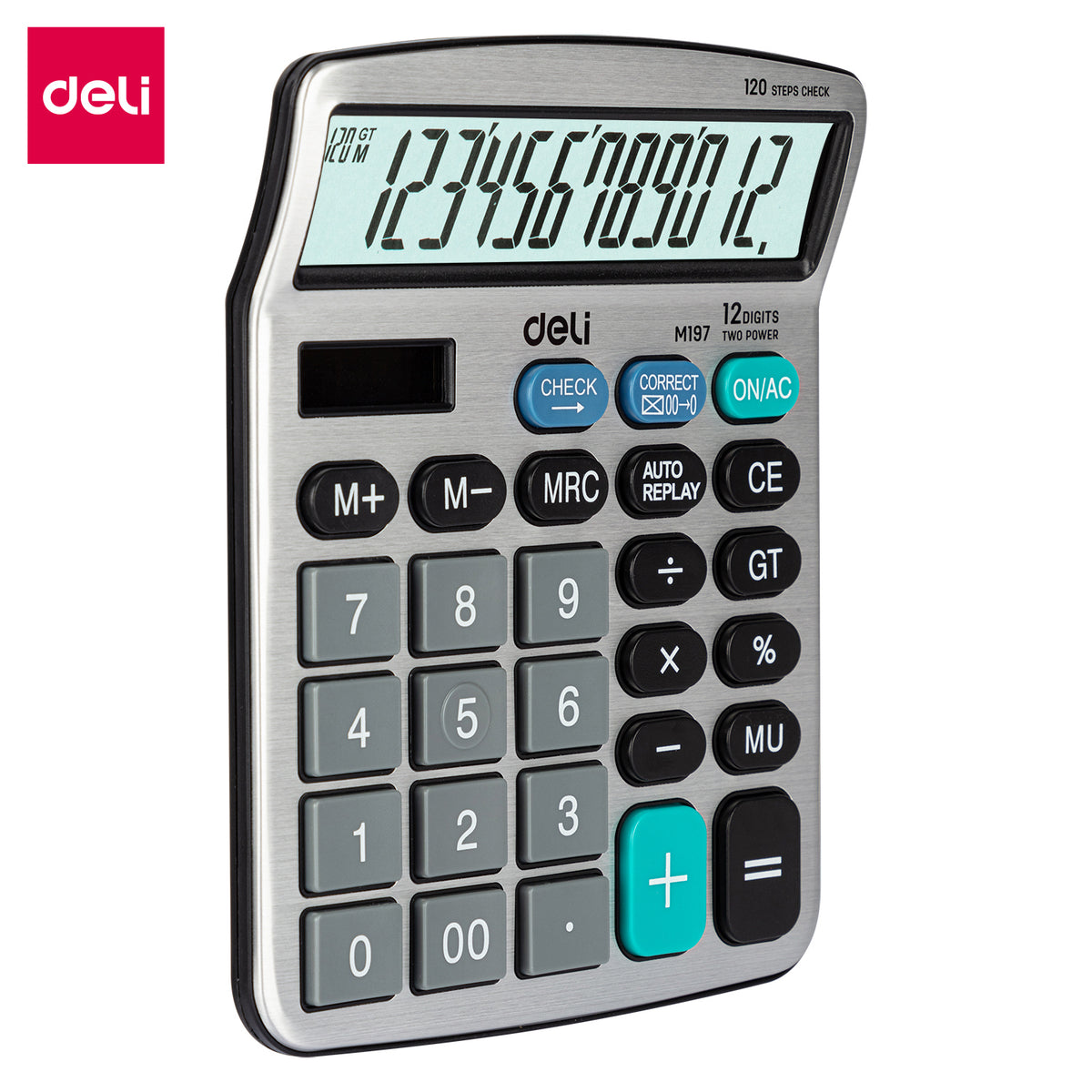 Desktop Calculator-L-12-Silver | 12 Digit display | 120 Step check | 3 Year Warranty