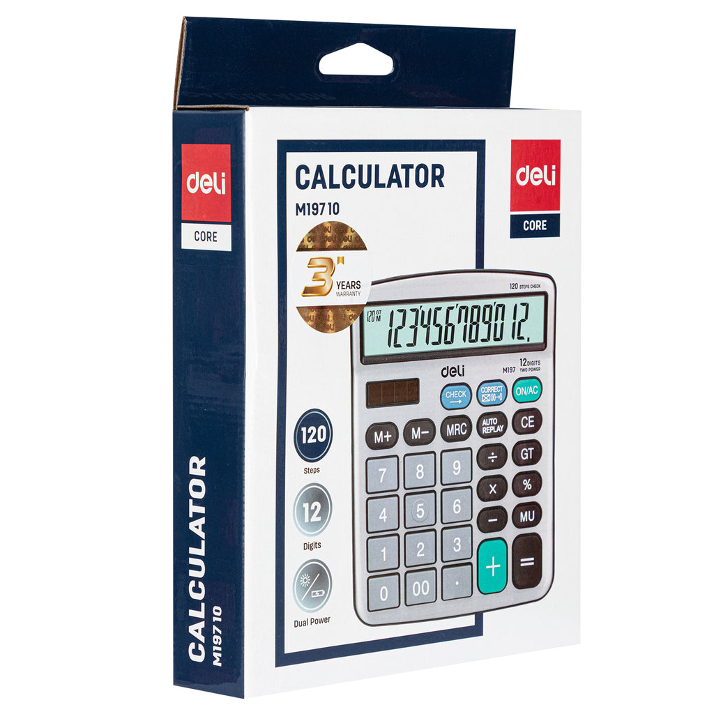 (EM19710) Desktop Calculator-L-12-Silver