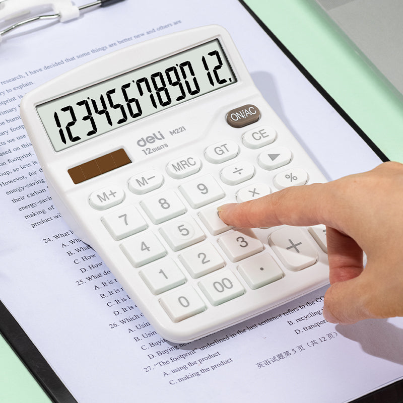 (EM221) Desktop Calculator-12-White