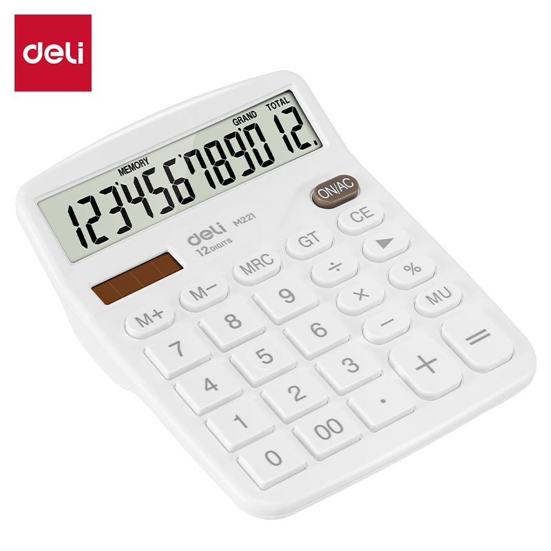 Desktop Calculator-12-White | 1,000,000+ button life | 145° wide-view design | 3-year warranty