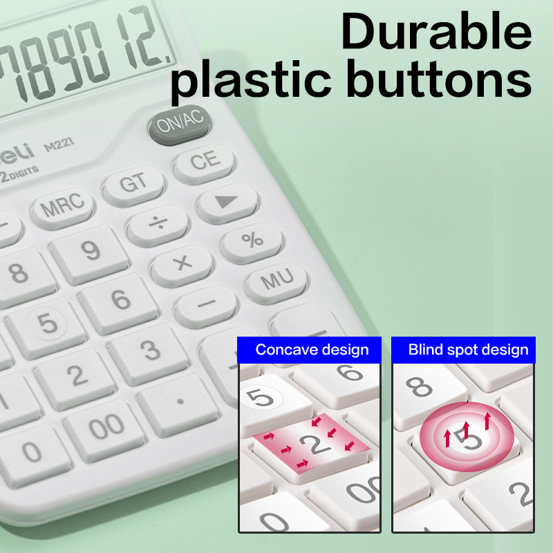 (EM221) Desktop Calculator-12-White
