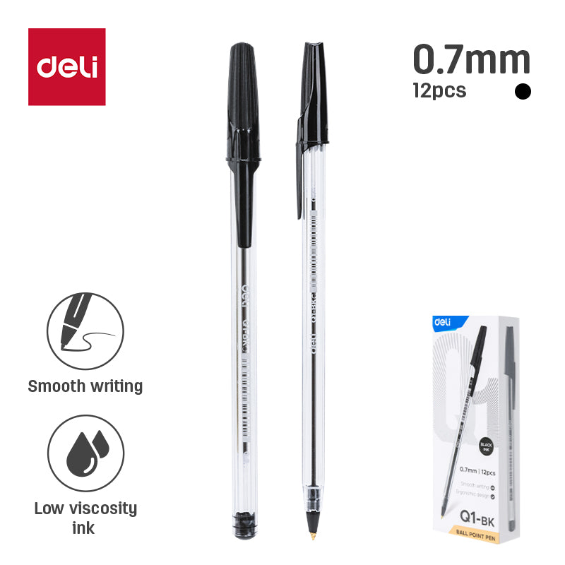 (EQ1-BK) Deli Ballpen-0.7-BK