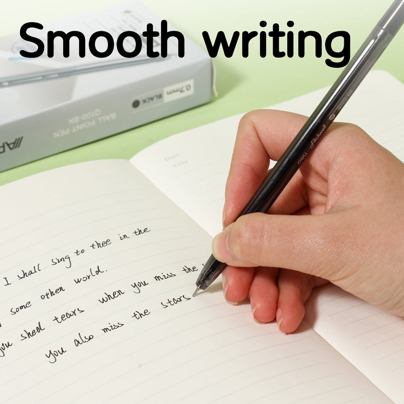 Flickwell Ballpen-0.7mm-BK | Super smooth | Comfortable grip | Long-lasting