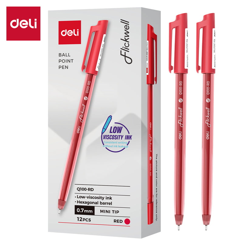 Flickwell Ballpen-0.7-Red | Super smooth | Long-lasting | comfortable grip