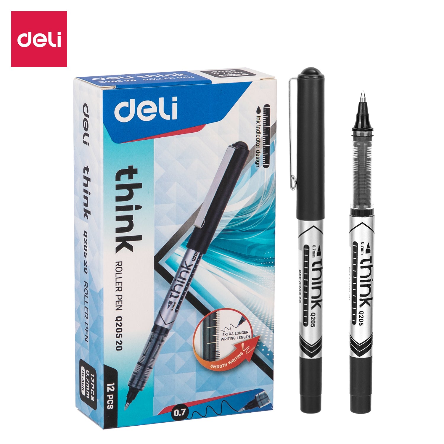 Think Roller Pen-0.7-BK-UNE |  1100m of writing | Reliable | Smooth