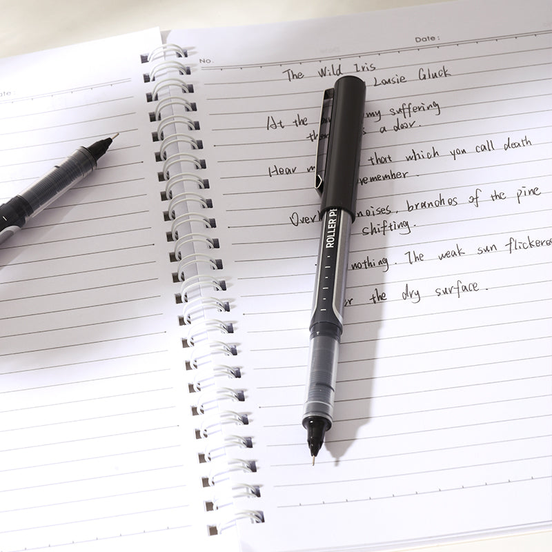 Deli Roller Pen-0.5mm-EQ657-BK | Smooth ink flow | Ergonomic grip | Ink indicator