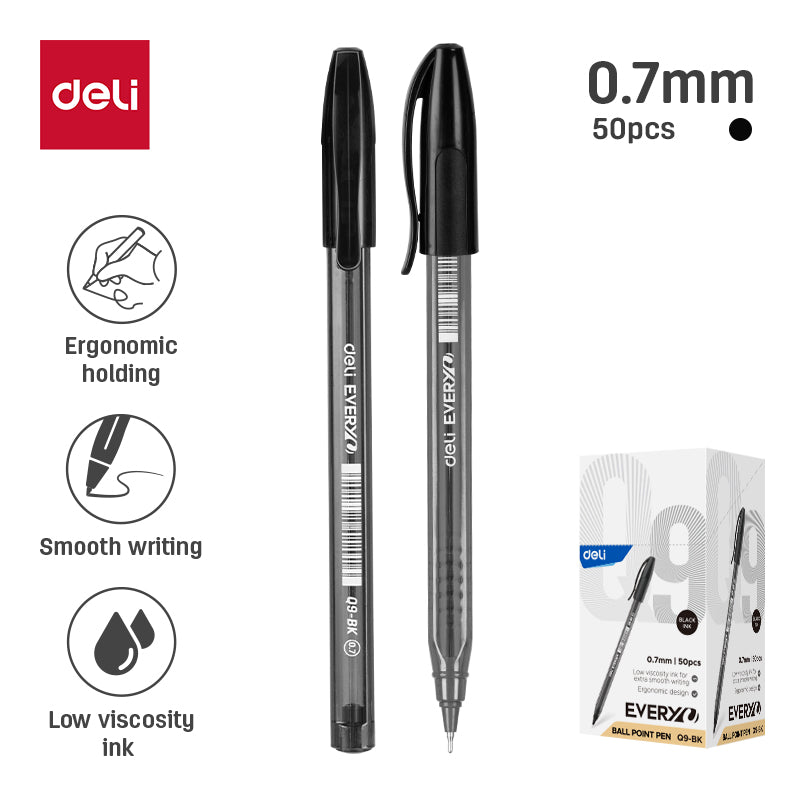 Every Ballpen-0.7-BK |  Ergonomic design | Smooth writing | Long-lasting Ink