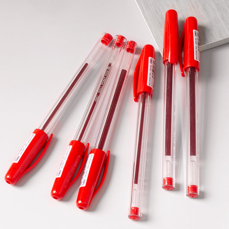Deli Ballpen-0.7-Red | Extra Smooth | Long-lasting