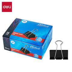 iSelect Binder Clips-1-51mm-12pcs | Smooth clamping | Sleek Metallic Finish | Curved Clip