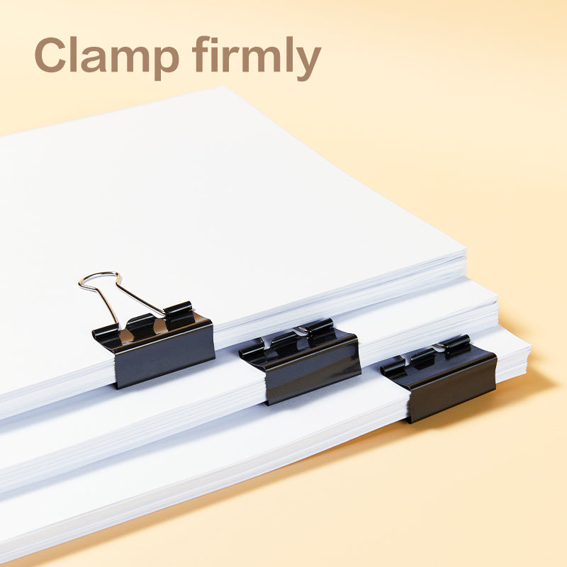 iSelect Binder Clips-2-41mm-12pcs | Smooth clamping | Sleek Metallic Finish | Curved Clip