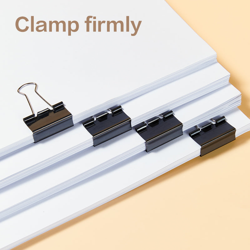 iSelect Binder Clips-3-32mm-12pcs | Clamps firmly | Sleek metallic finish | Curved clip design