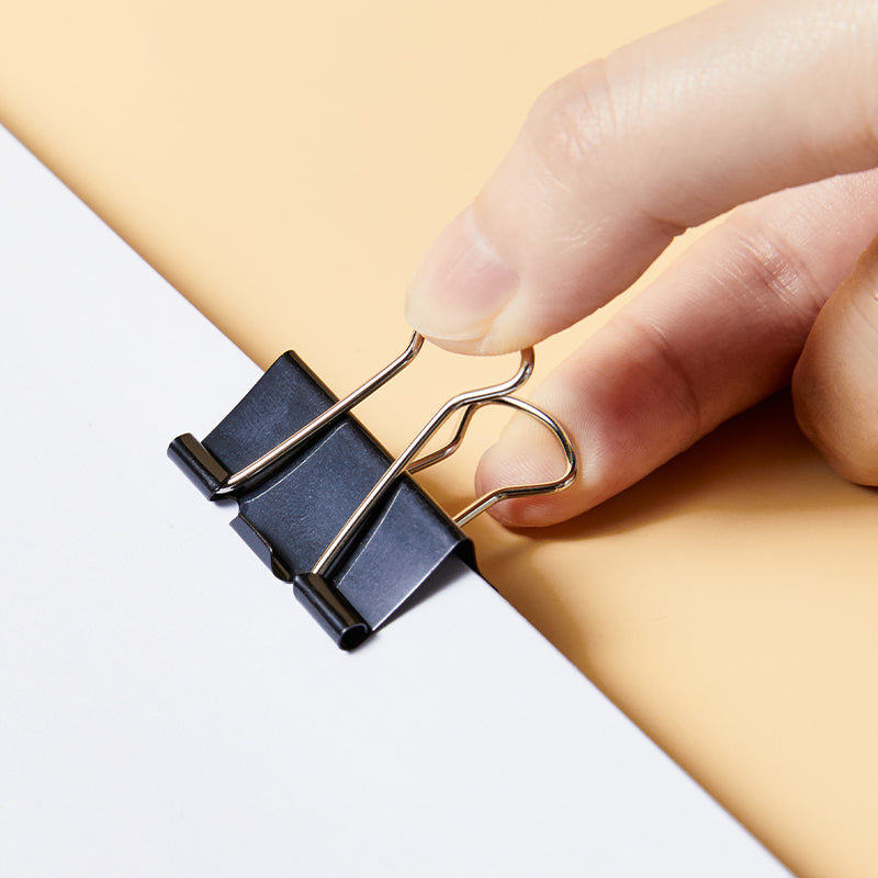 iSelect Binder Clips-3-32mm-12pcs | Clamps firmly | Sleek metallic finish | Curved clip design