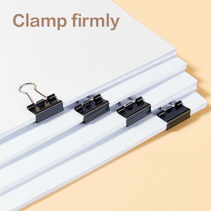 iSelect Binder Clips-5-19mm-12pcs | Smooth clamping | Sleek Metallic Finish | Curved Clip