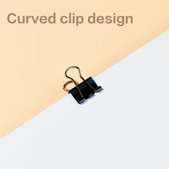 iSelect Binder Clips-6-15mm-12pcs | Smooth clamping | Sleek Metallic Finish | Curved Clip