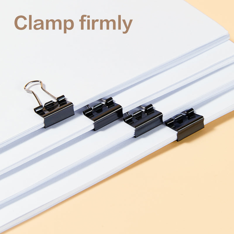 iSelect Binder Clips-6-15mm-12pcs | Smooth clamping | Sleek Metallic Finish | Curved Clip