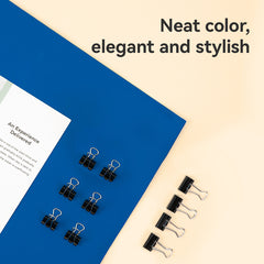 Effortless Binder Clip-BK | Holds 190 sheets | Smooth clamping | Rust free