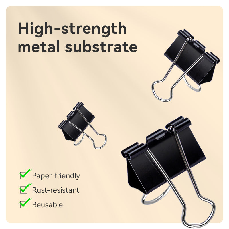 Effortless Binder Clip-BK | Holds 190 sheets | Smooth clamping | Rust free