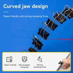 Effortless Binder Clip-BK | Holds 145 sheets | Smooth clamping | Rust free