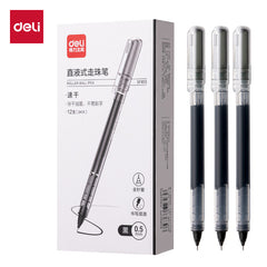 Deli Roller Pen-0.5-SF855-BK | 4X more Ink | Smudge-free | Smooth