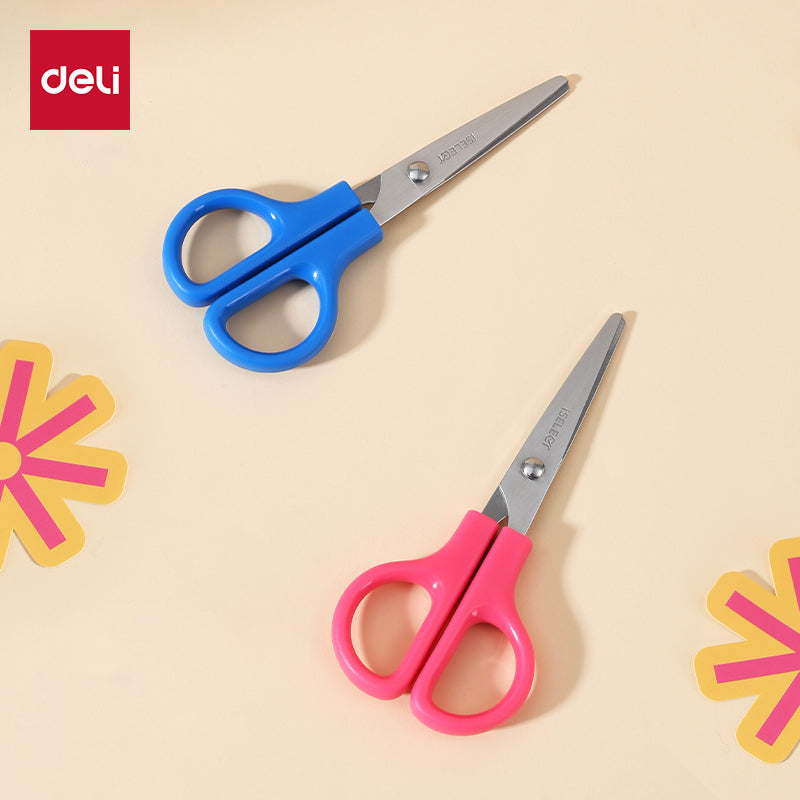 iSelect Scissiors 121mm-BL-PK | Blue and Pink color | Round tips | Safe blade