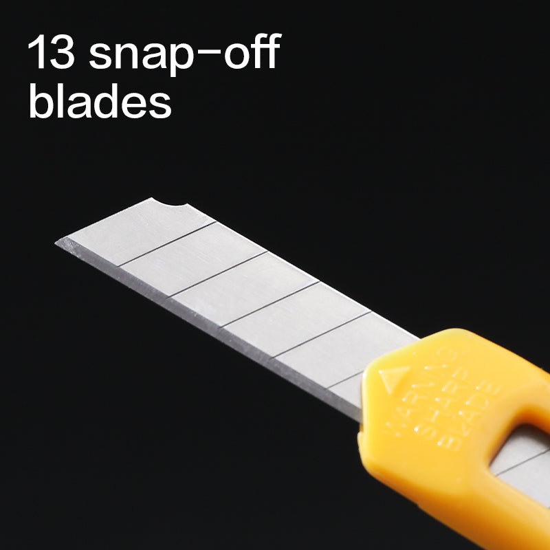iSelect Cutter-13-Yellow | 13 Snap off blades | Manual lock system | Sharp blades