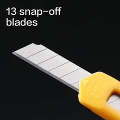 iSelect Cutter-13-Yellow | 13 Snap off blades | Manual lock system | Sharp blades