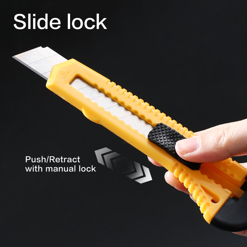 iSelect Cutter-8-Yellow | 8 Snap off blades | Manual lock system | Sharp blades