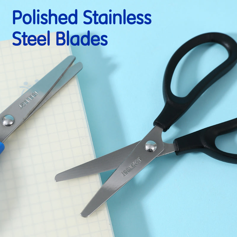 iSelect Office scissors 137mm-BL-BK | Blue and Black color | Stainless steel blades | Smooth cutting