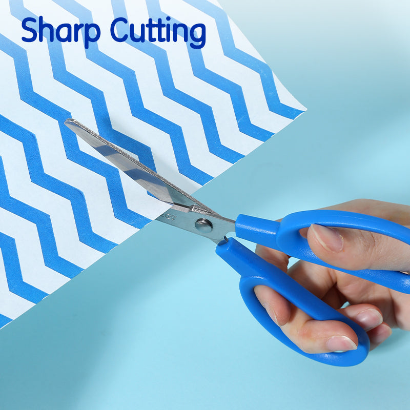 iSelect Office Scissors 162mm-BL-BK | Blue and Black color | Stainless steel blades | Smooth cutting