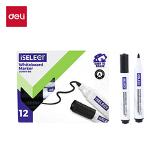 iSelect Whiteboard marker-1.8mm-BK | Black ink | Bullet-tip | Smooth | Water-resistant tip