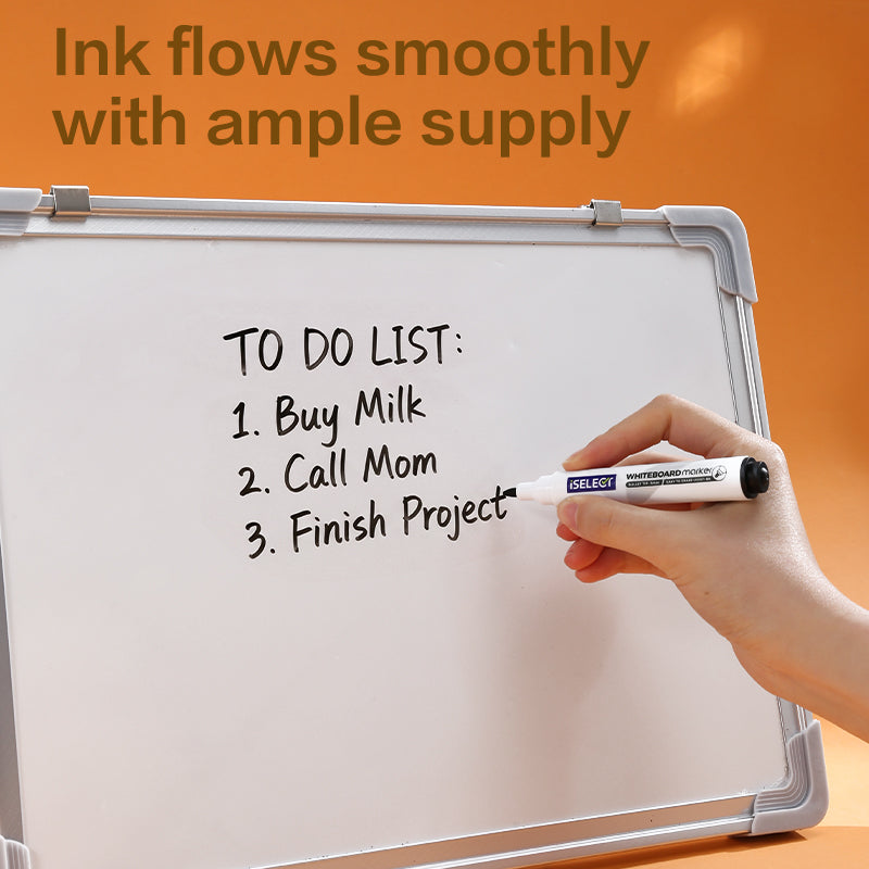 iSelect Whiteboard marker-1.8mm-BK | Black ink | Bullet-tip | Smooth | Water-resistant tip