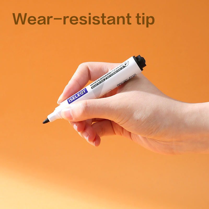 iSelect Whiteboard marker-1.8mm-BK | Black ink | Bullet-tip | Smooth | Water-resistant tip