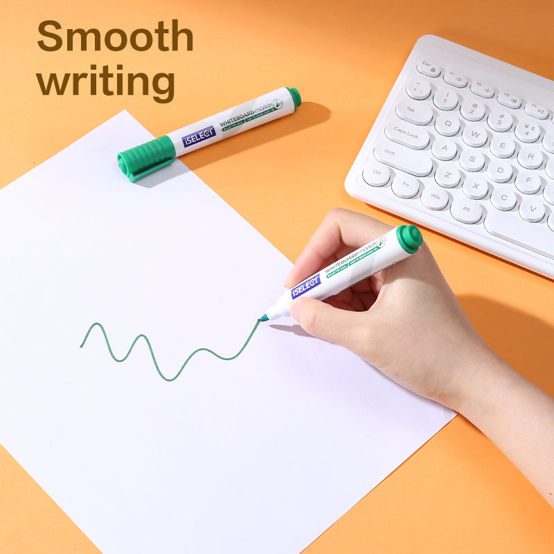 iSelect Whiteboard marker-1.8mm-GN | Green ink | Bullet-tip | Smooth | Water-resistant tip