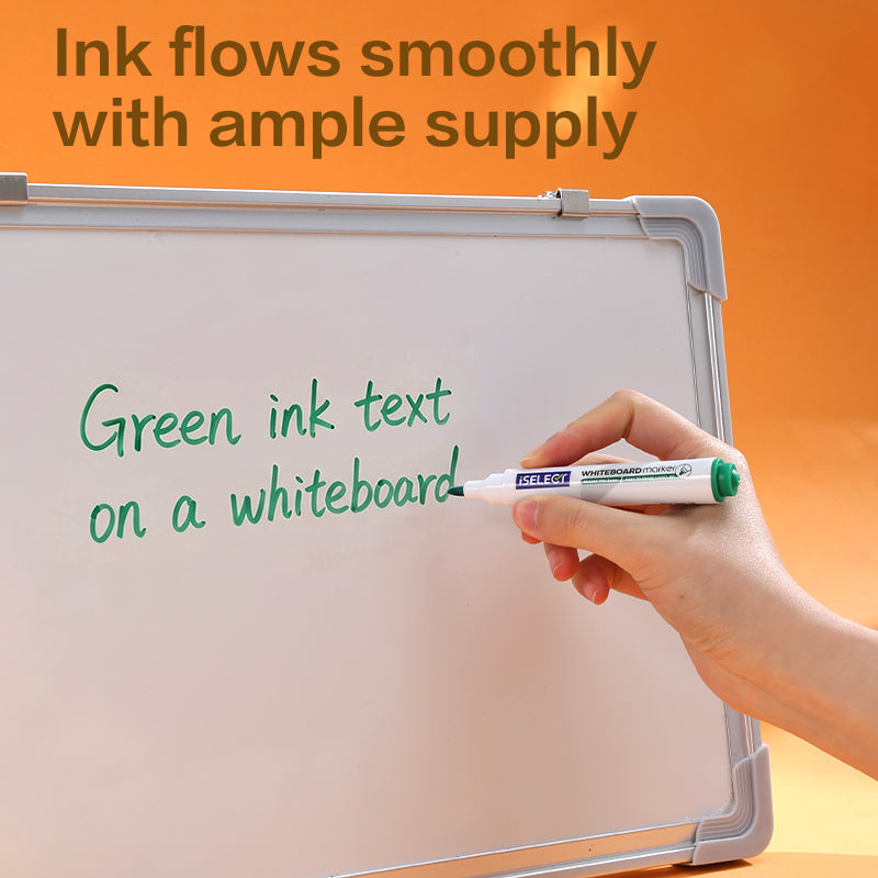 iSelect Whiteboard marker-1.8mm-GN | Green ink | Bullet-tip | Smooth | Water-resistant tip