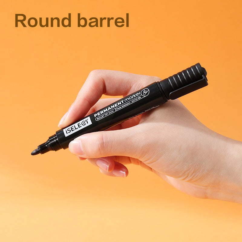iSelect Permanent marker-2.0mm-BK | Black ink | Bullet-tip | Fade- resistant | Smooth writing | Non-toxic