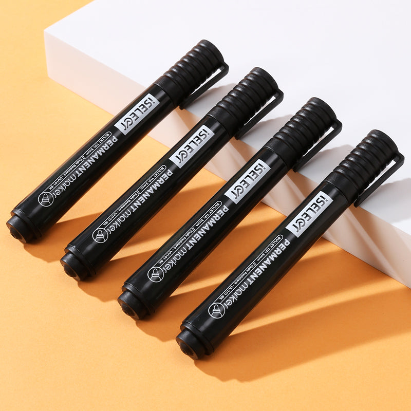 iSelect Permanent marker-2.0mm-BK | Black ink | Bullet-tip | Fade- resistant | Smooth writing | Non-toxic
