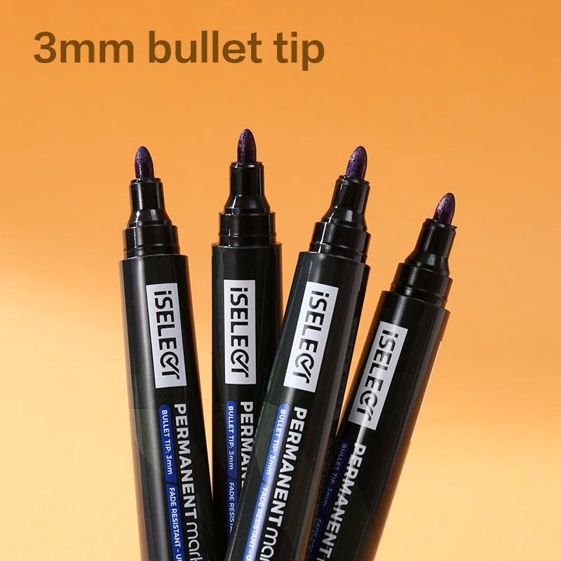 iSelect Permanent marker-2.0mm-BL| Blue ink | Bullet-tip | Fade- resistant | Smooth writing | Non-toxic