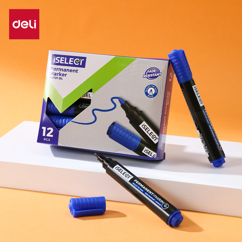 iSelect Permanent marker-2.0mm-BL| Blue ink | Bullet-tip | Fade- resistant | Smooth writing | Non-toxic