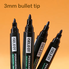 iSelect Permanent marker-2.0mm-GN | Green ink | Bullet-tip | Fade-resistant | Smooth writing | Non-toxic