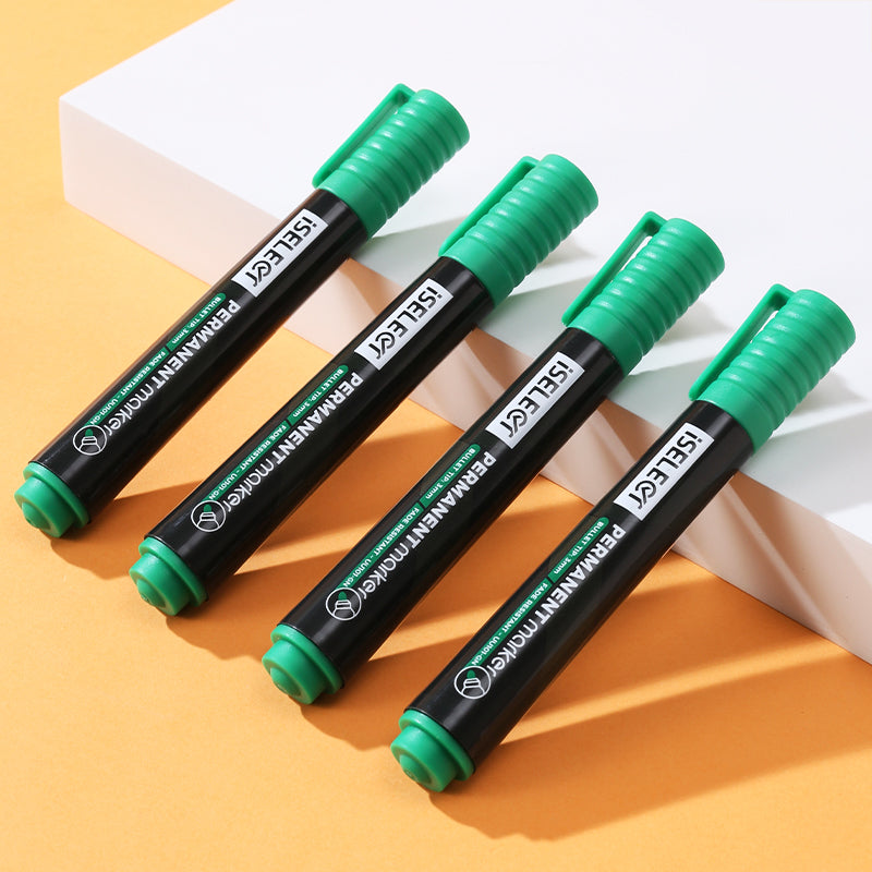 iSelect Permanent marker-2.0mm-GN | Green ink | Bullet-tip | Fade-resistant | Smooth writing | Non-toxic